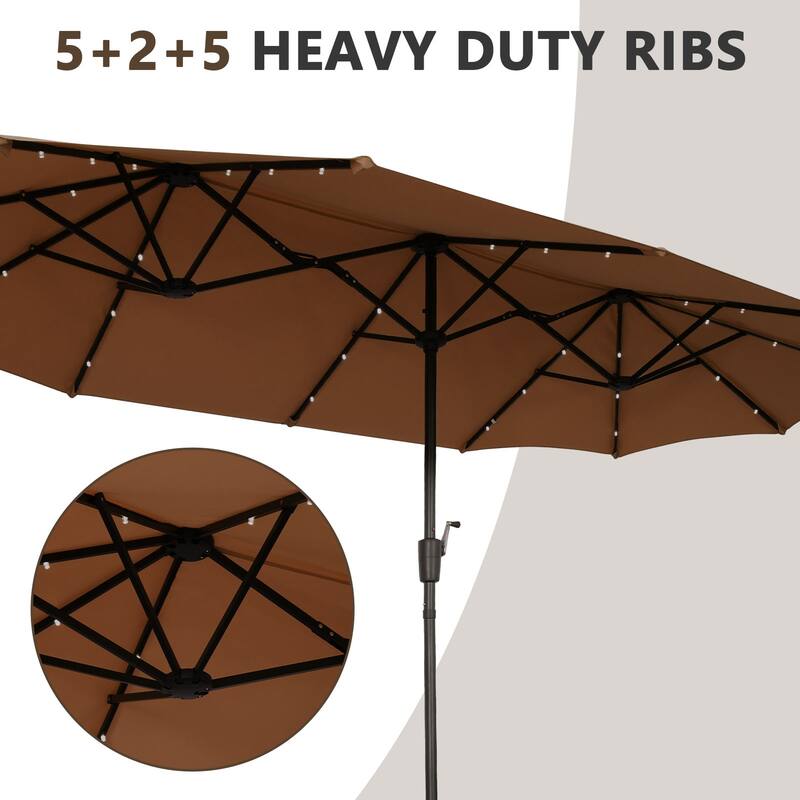 Autlaycil 13 ft Patio Umbrella with Crank Outdoor Umbrella with Base