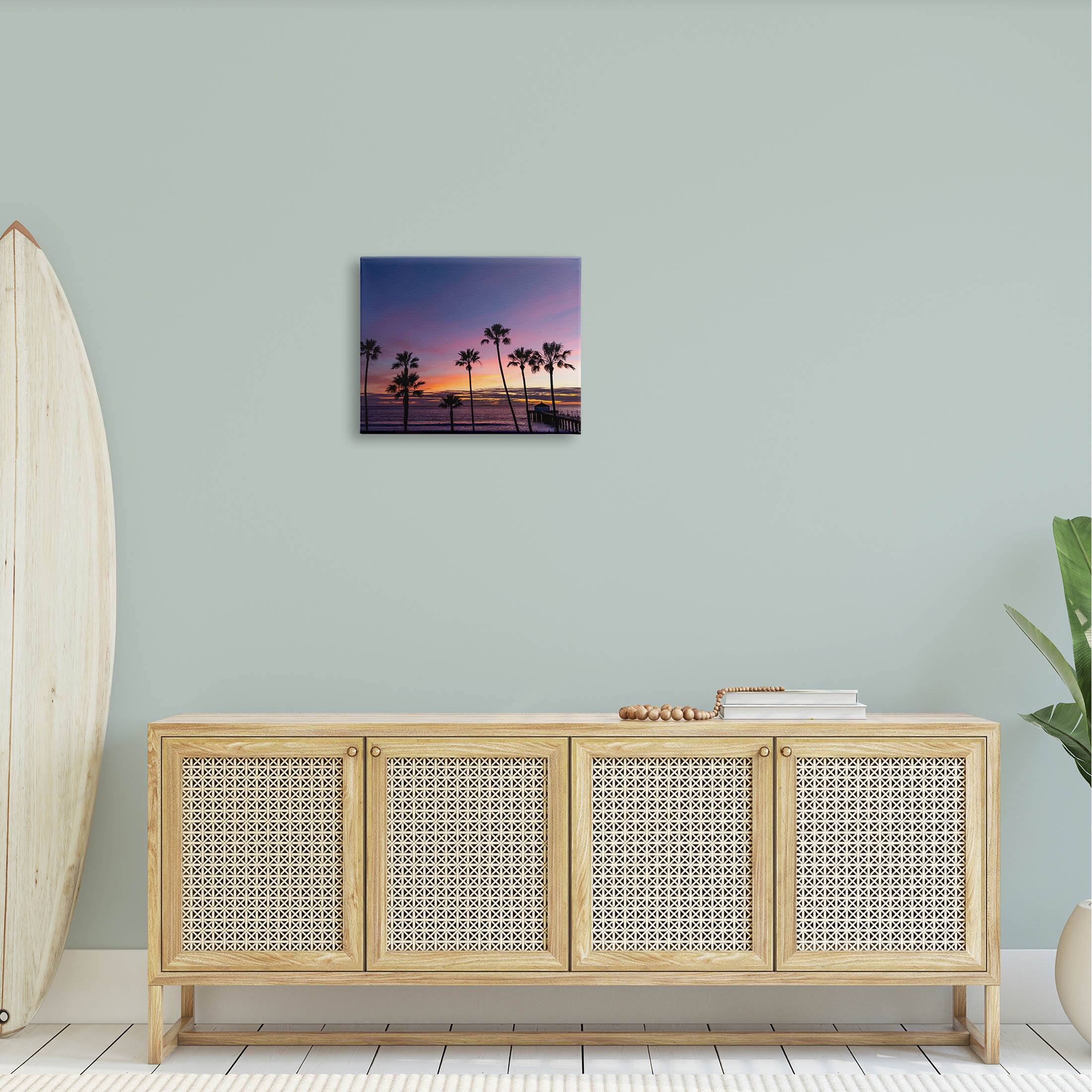 Stupell Industries Vivid Sunset Palm Trees Horizon Canvas Wall Art by