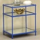 preview thumbnail 1 of 5, Scoles Contemporary 18-inch Glass Top 2-Shelf Side Table by Furniture of America Blue