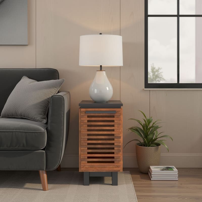 Bridgevine Home Graceland 13" Chairside Table, Fully Assembled, Black with Bourbon Finish