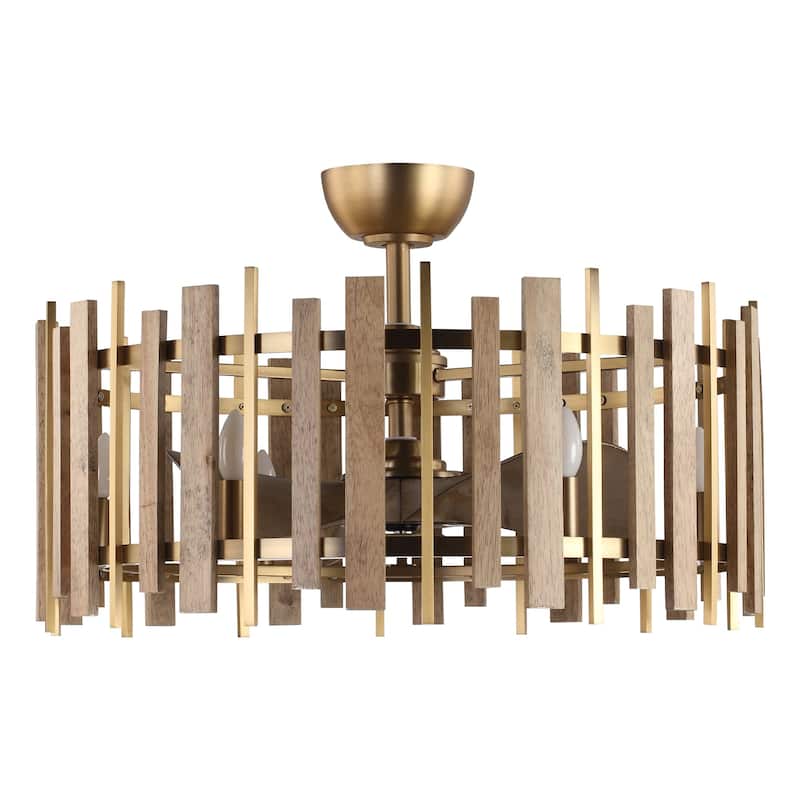 Ceiling Fan 31" Perimost 3-Blade Downrod Mount Gold LED