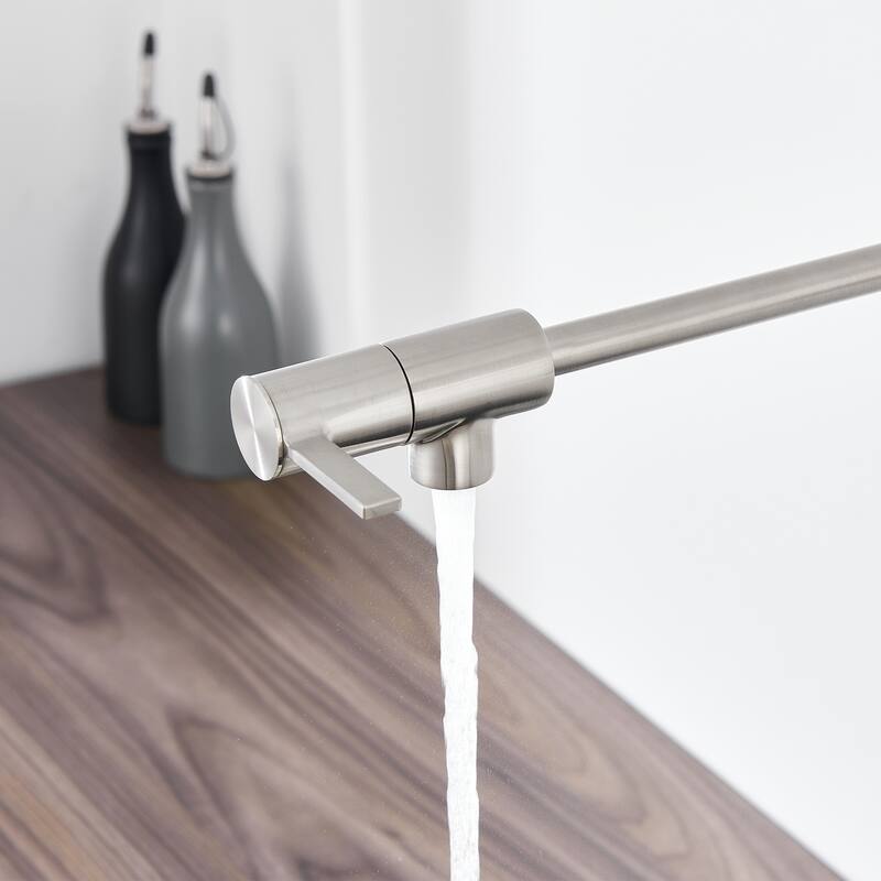 Luxier KTS27 Contemporary Wall-Mounted Pot Filler with 2 Handles