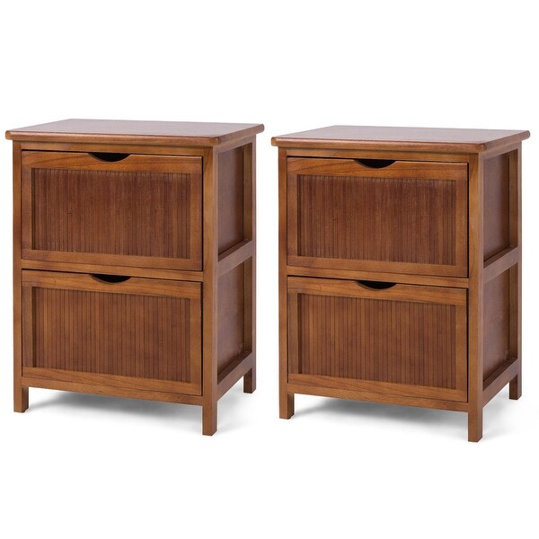 Shop Costway 2PCS Nightstand Contemporary Bedside Table ...
