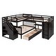 preview thumbnail 5 of 10, 3 IN 1Twin-Twin over Full L-Shaped Bunk Bed With 3 Drawers, Portable Desk and Wardrobe