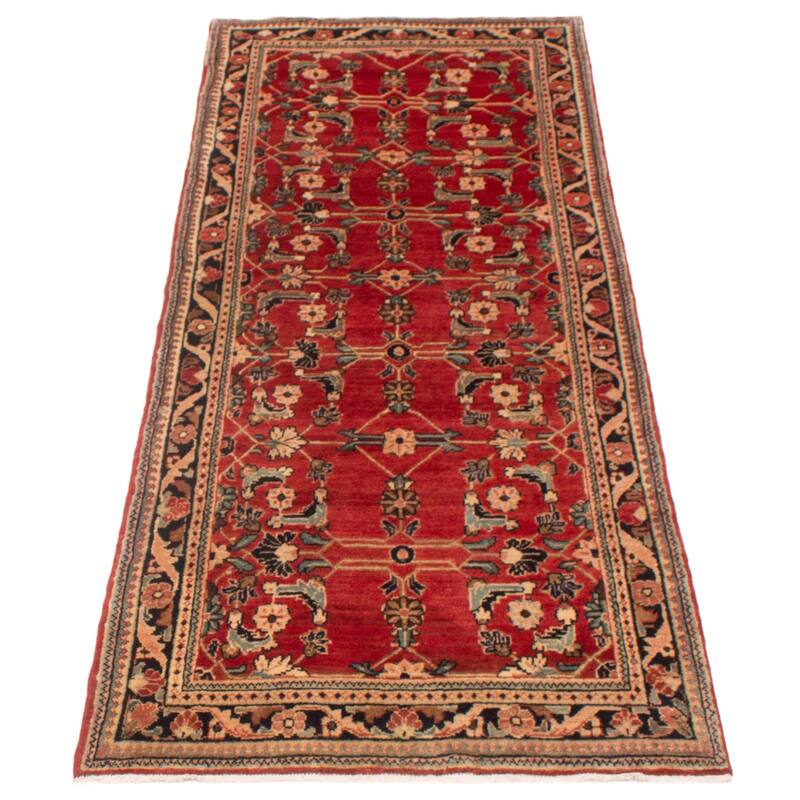 ECARPETGALLERY Hand-knotted Anadol Red Wool Rug - 3'7 x 10'3