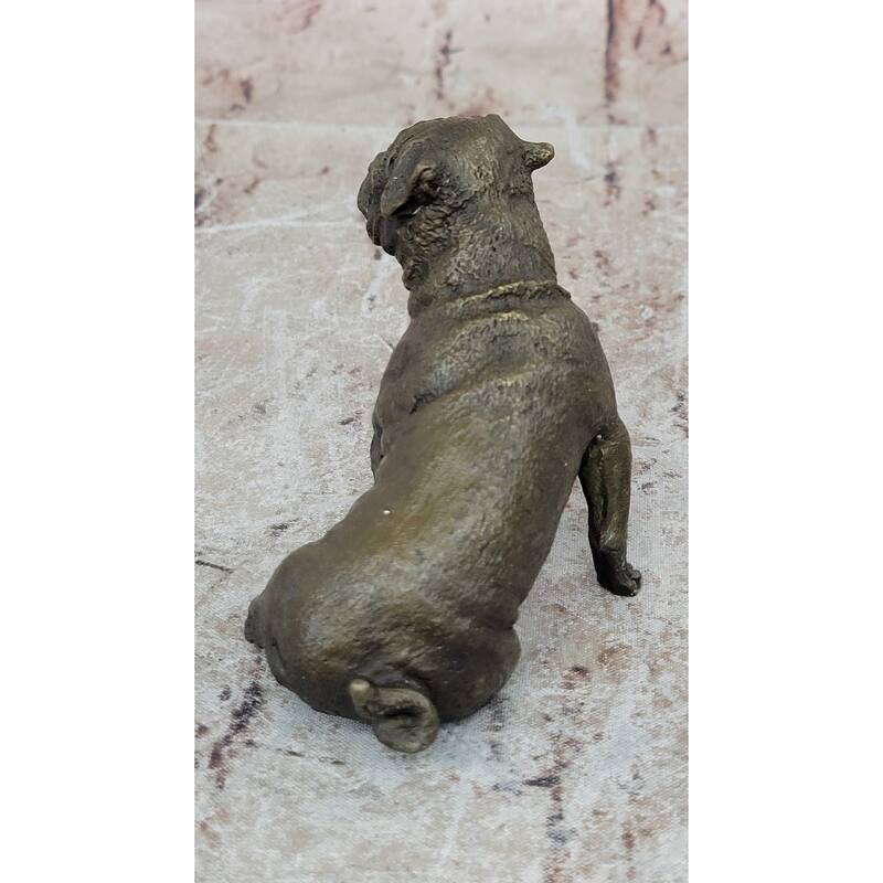 Pug Dog Bronze Miniature Statue Sculpture Figure Original Art 4 Inches X 4 Inches