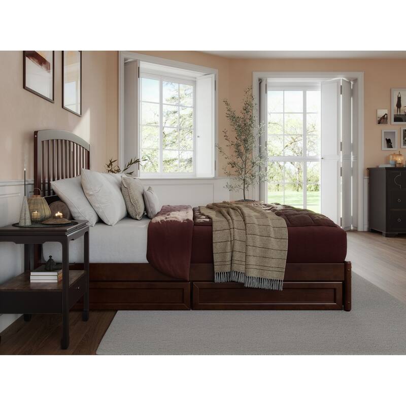 Lucia Platform Bed with Panel Footboard and Storage Drawers