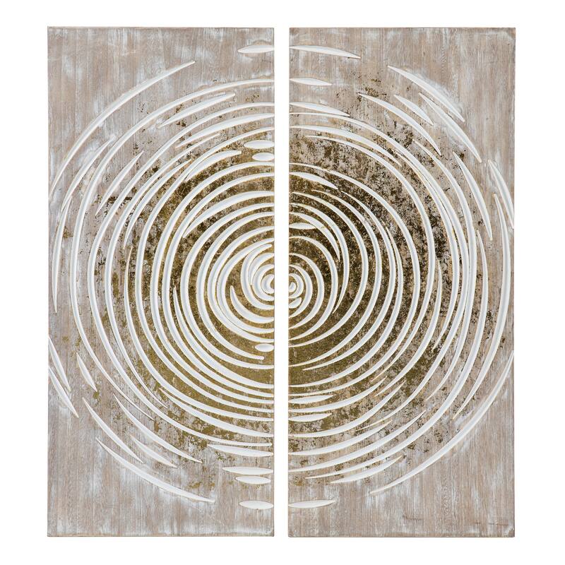 SEI Furniture Acanthia Carved wood Gold Decorative Wall Panels (Set of 2)