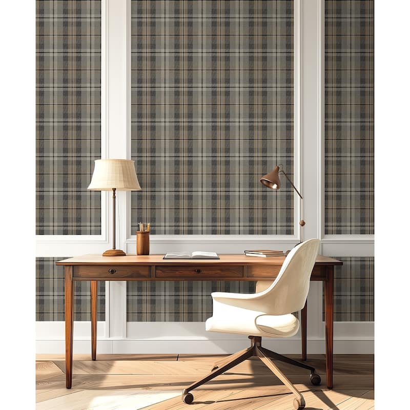 Harry & Grace Thornbury Tailored Plaid Peel and Stick Wallpaper