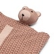 preview thumbnail 2 of 4, Violet Knitted Teddy Bear Lovie Blanket