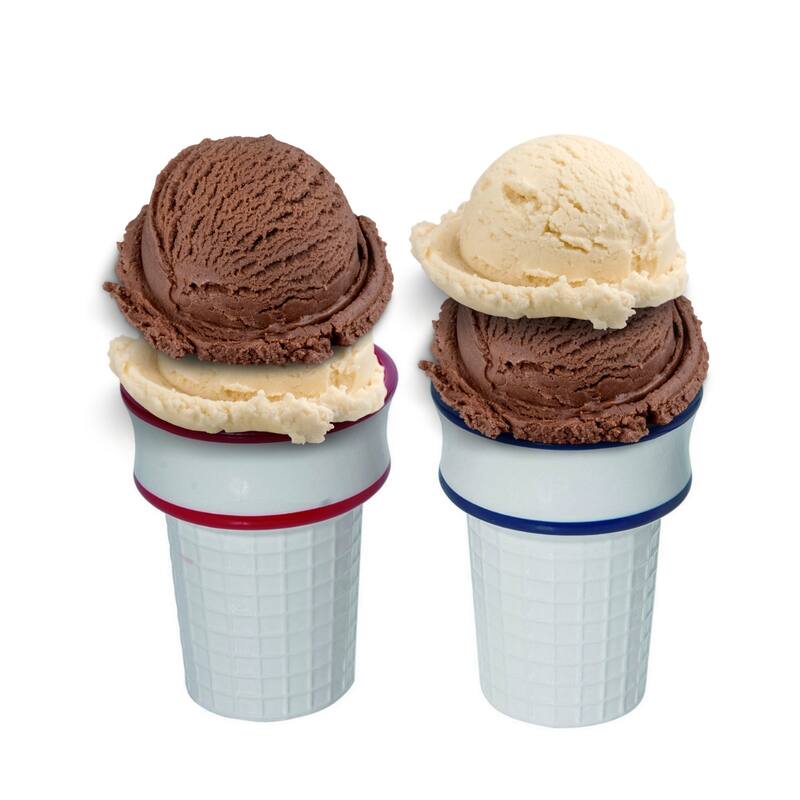 Transpac Dolomite 4.75 in. Multicolor Patriotic Americana Waffle Cone Cups Set of 4