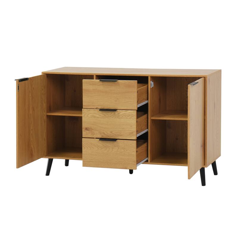 Sideboard Buffet Cabinet with 3 Drawers and 2 Doors