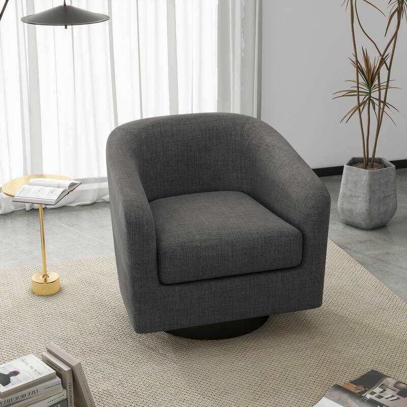 Modern 360°Swivel Accent Chairs Barrel Armchairs