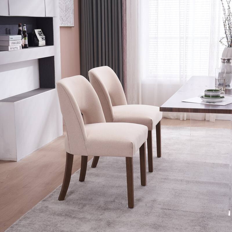 Dining Chairs Set of 2/4/6,Fabric Upholstered Kitchen Chairs with Wood Legs