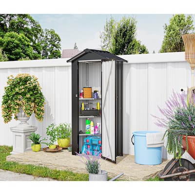 Galvanized Iron Garden Shed Tool Shed with Waterproof Lock & Stylish Design Outdoor Storage Shed for Backyard