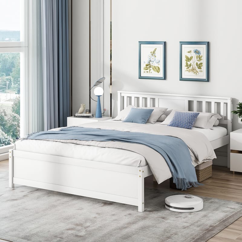 Gymax Twin / Queen / Full Size Bed Frame w/ Headboard Wood Slat