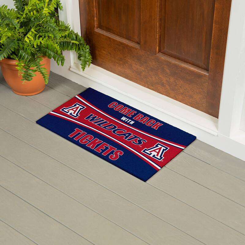 University of Arizona 28 in. x 16 in. PVC "Come Back With Tickets" Trapper Door Mat