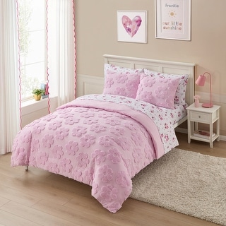 Sweet Home Collection Pheobe Floral Textured Kids Bedding Set Includes Printed Sheet Set