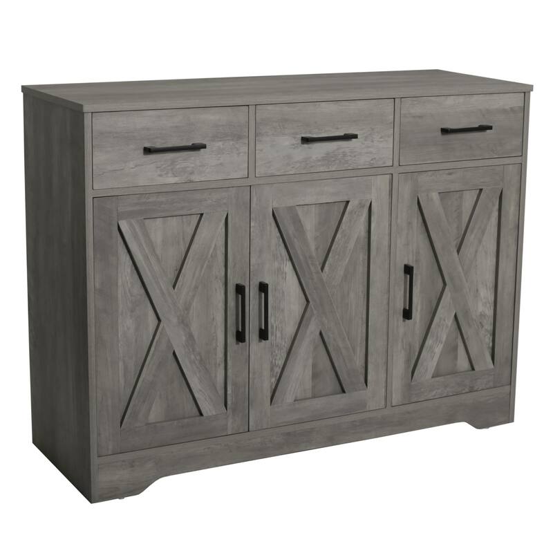 Traditional 42.4" Wide 3 Drawer Sideboard Storage Cabinet
