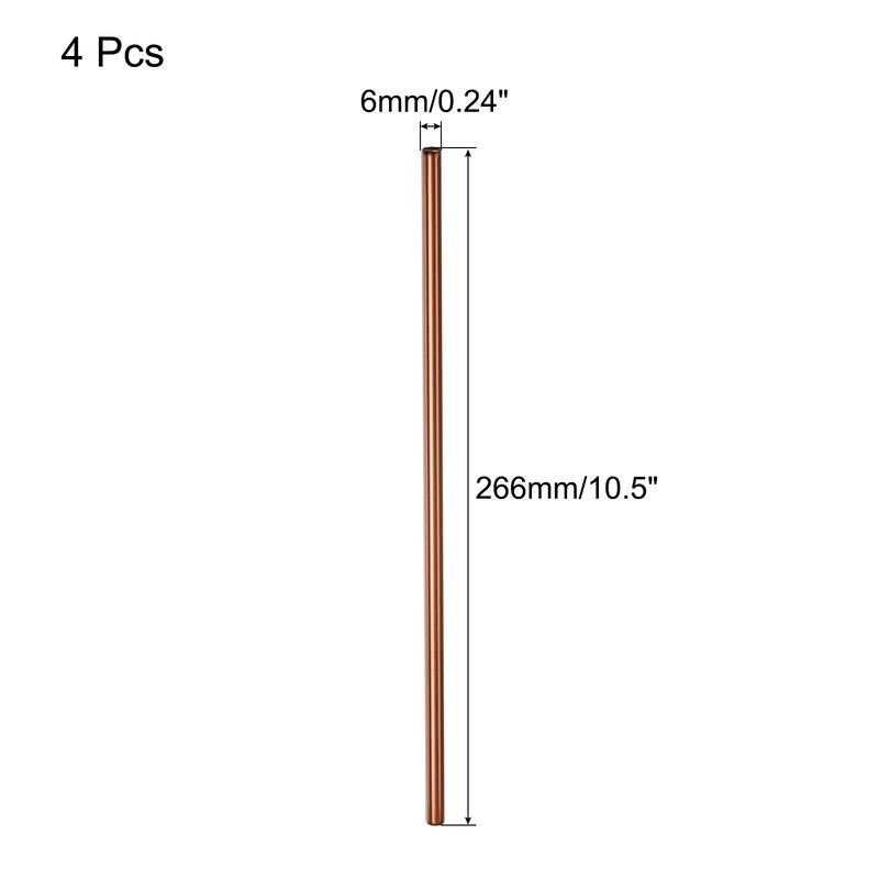 Reusable Metal Straws 2Pcs, Stainless Steel Drinking Straw 10.5" - Rose Gold