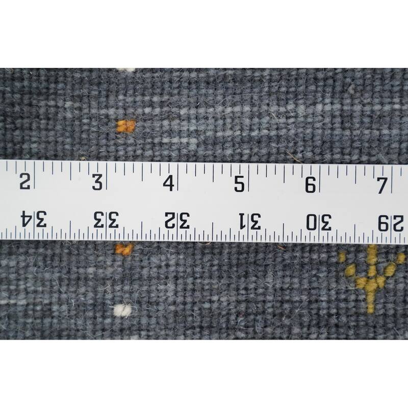 Hand Knotted Oriental 100% Wool Carpet Tribal Animal Pictorial Navy Blue & Blues Gabbeh Area Rug - 4' 11'' X 3' 2''