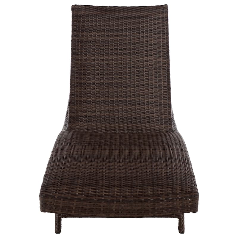SAFAVIEH Outdoor Living Alex Quick Dry Foam Lounger - 78"W x 26"D x 15"H - Brown/Taupe