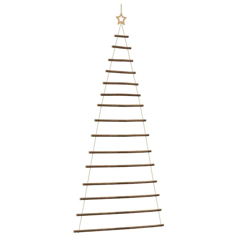 vidaXL Hanging Christmas Trees with Top Stars 2 pcs 21.7x47.2" Natural Branch
