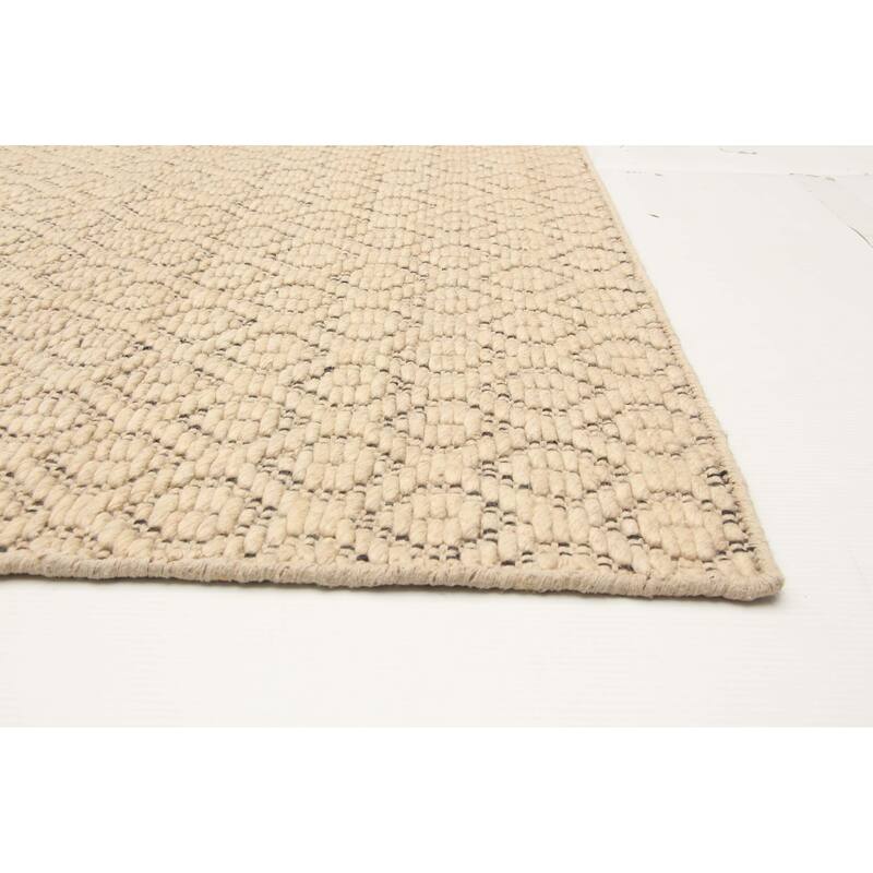 ECARPETGALLERY Braid weave Sienna Beige Wool Rug - 5'3 x 7'7