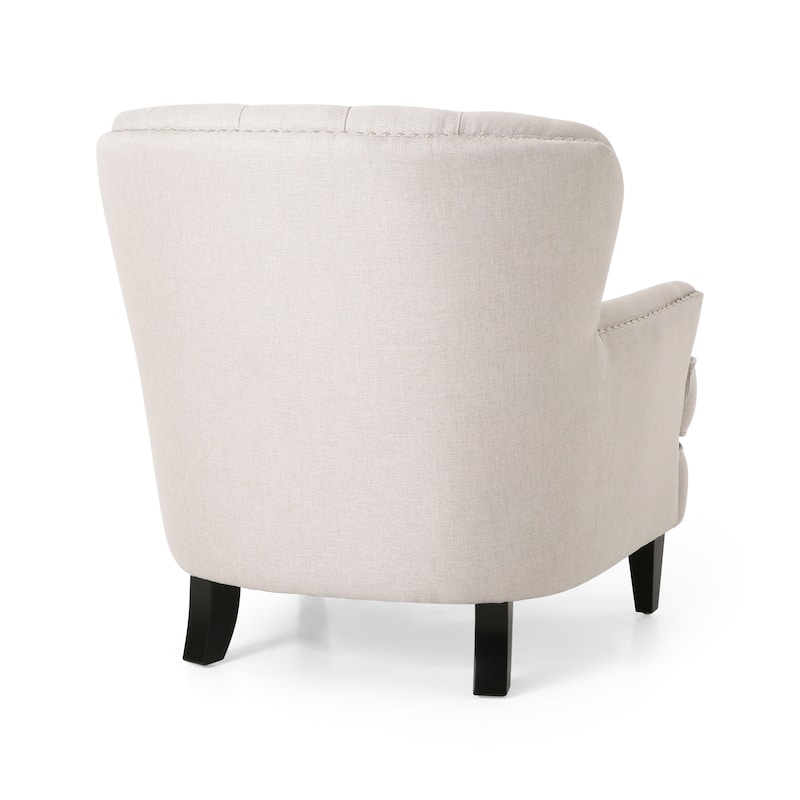 Correia Contemporary Tufted Fabric Club Chair and Ottoman Set by Christopher Knight Home