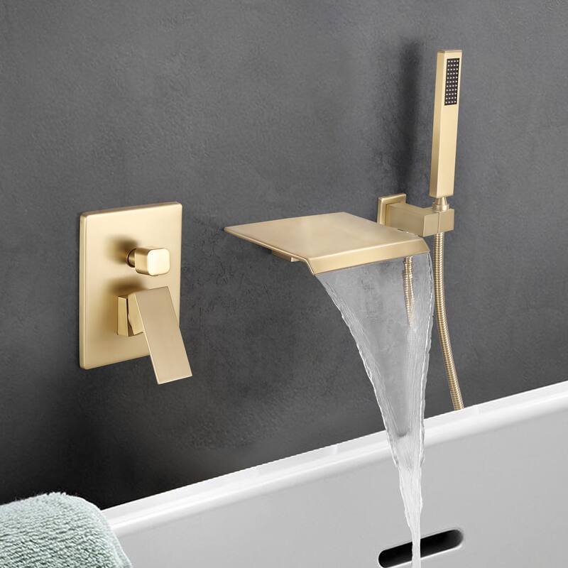 Single Handle Wall Mounted Roman Tub Faucet with Diverter and Handshower