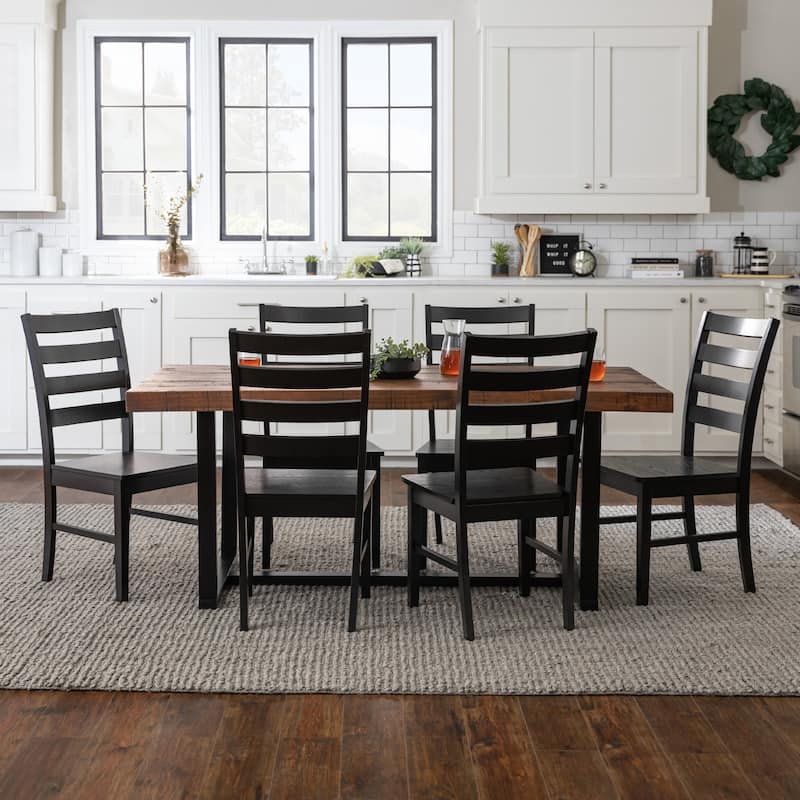 Middlebrook Solid Wood 7-Piece Dining Set with Ladder Back Chairs