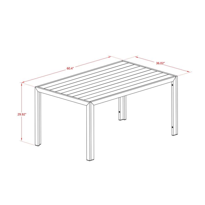 HomeStock 7-Piece Natural Oak Finish Solid Wood Top Dining Table with 6 Chairs with Lattice Back