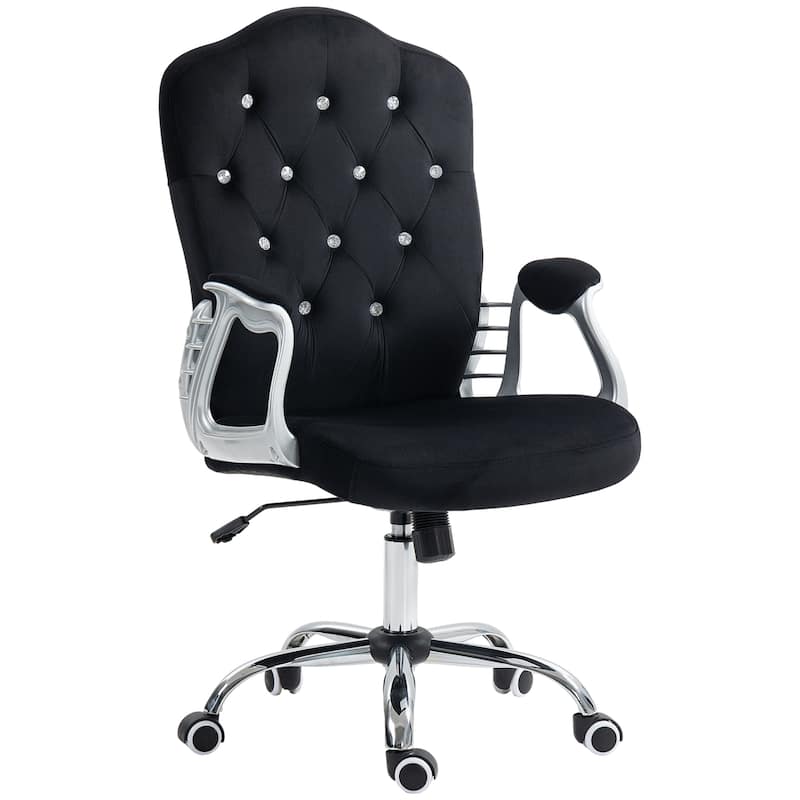 Vinsetto Home Office Chair, Computer Chair, Button Tufted Desk Chair with Swivel Wheels, Adjustable Height, and Tilt Function