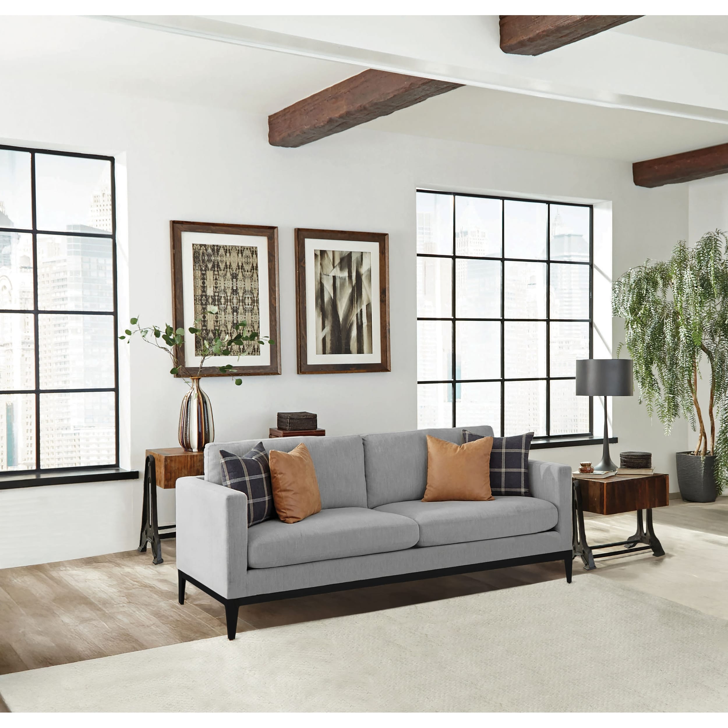 Apperson Upholstered Track Arm Sofa Light Grey