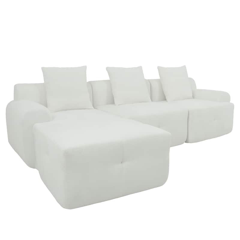 Modular Sectional Sofa, L-Shape 3 Seat Couch Memory Foam Sectional Couches for Living Room