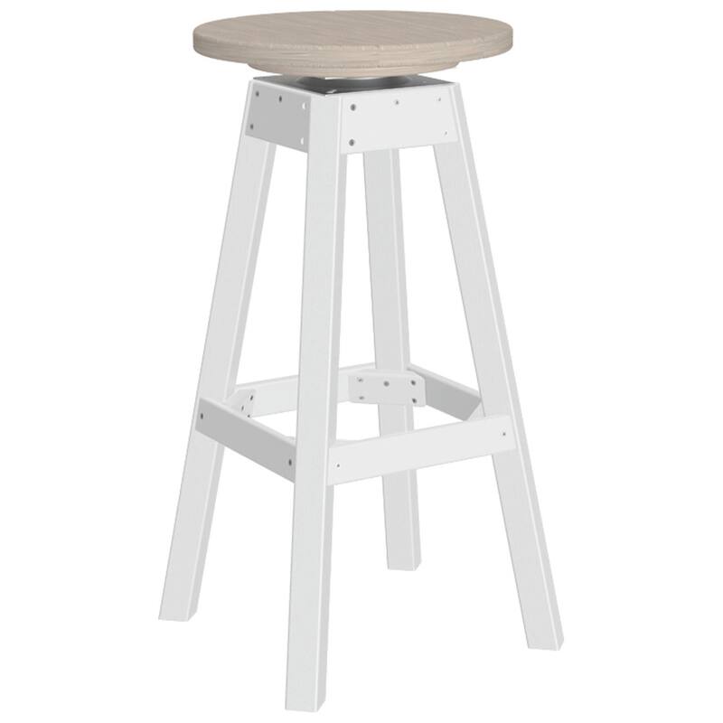 Poly Lumber Bar Stool - Birch Woodgrain & White