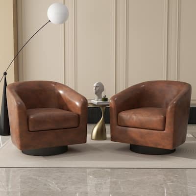 UIXE 360° Swivel Barrel Accent Chair Armchair For Living Room