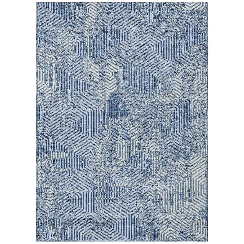 Machine Washable Indoor/ Outdoor Chantille Contemporary Maze Rug