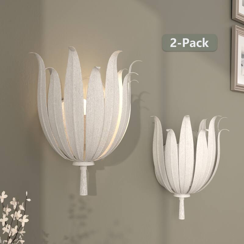 Acroma 2-set Steel Dimmable Steel Wall Sconce with Floral Design