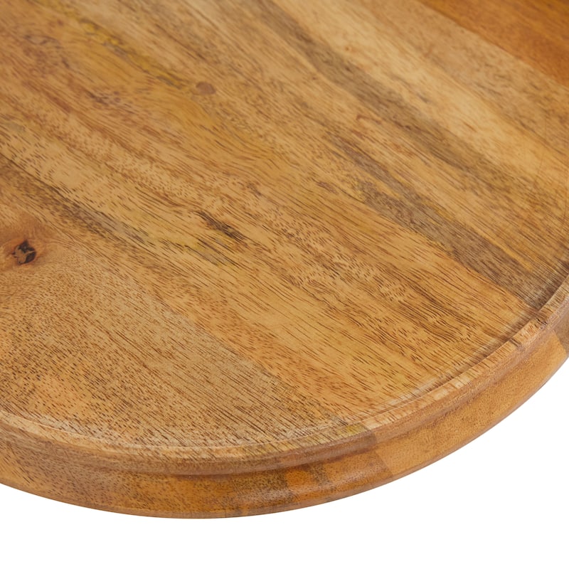 Wood Cake Stand with Glass Lid - Brown - Roche River Decor - 13"W x 13"L x 10"H