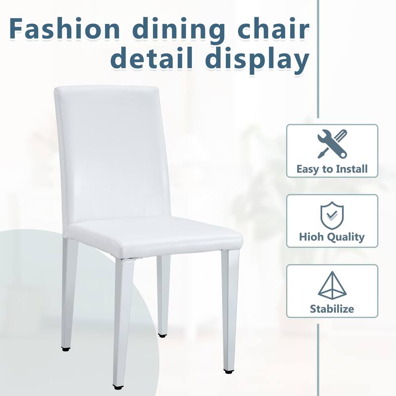 Modern Set of 4 Dining Chair with Metal Legs Kitchen Chair Side Chair Armless Chair for Dining Room