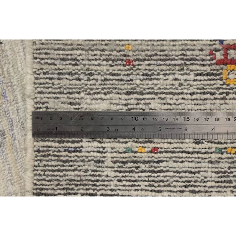 Hand Knotted Oriental Viscose Silk Carpet Tribal Animal Pictorial Beige & Ivories Gabbeh Area Rug - 9' 10'' X 10' 5''