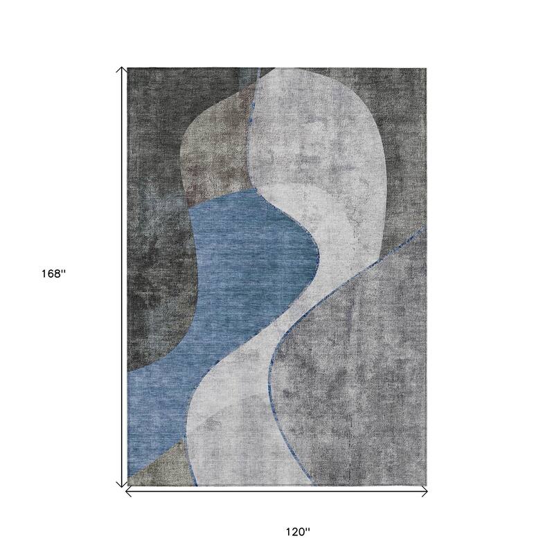 HomeRoots Abstract Transitional Rectangle Outdoor Rug