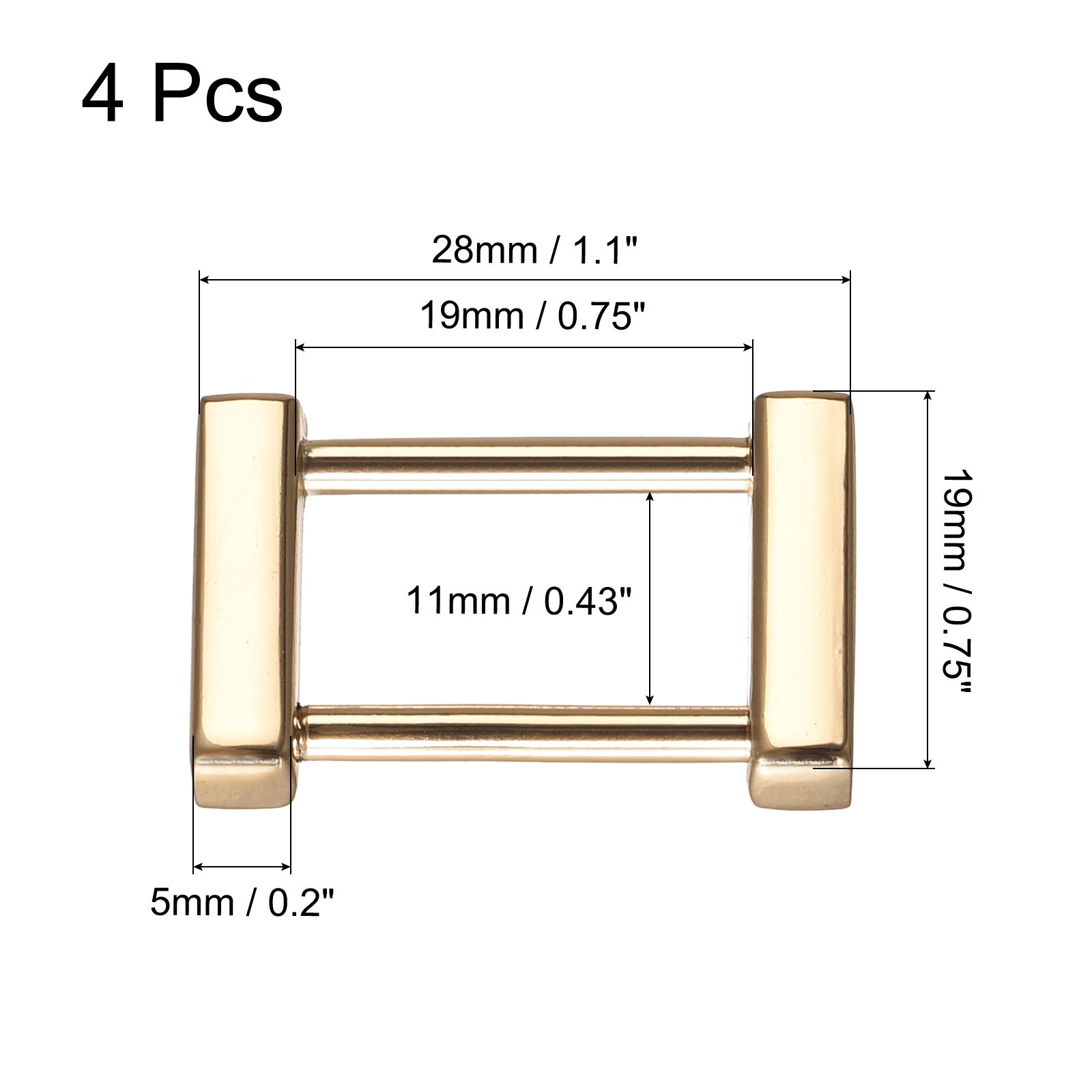 Purse Strap Rings, 28mm Metal Screw-in Shackle Buckles for Bag