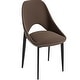 preview thumbnail 76 of 83, Amalfi Mid-Century Modern Upholstered Dining Chair - Open Back Side Chair with Metal Legs for Kitchen, Dining Room & Living Room Light Brown