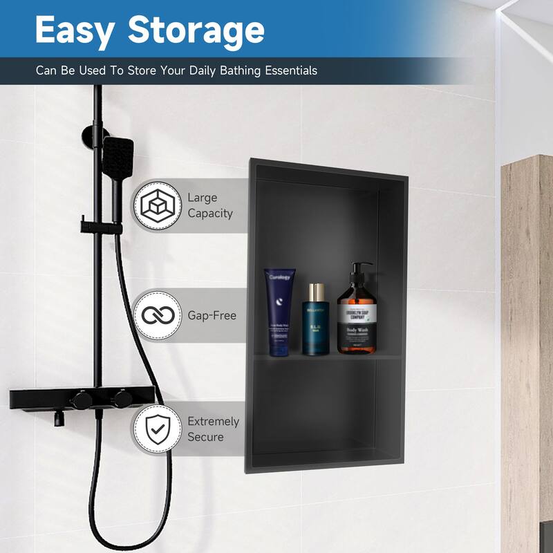 WIZ 12.8-inch W x 18.8-inch H x 4-inch D Stainless Steel Shower Niche