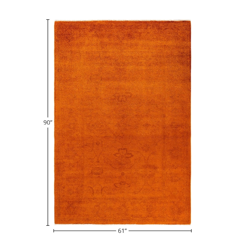 Vibrance, One-of-a-Kind Hand-Knotted Area Rug - Orange, 5' 1" x 7' 6" - 5' 1" x 7' 6"