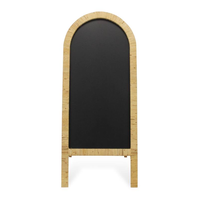 Roussilon Curved Rattan Wrapped Standing Chalkboard