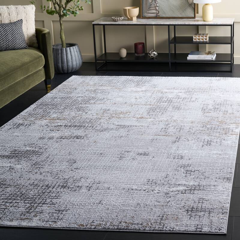 SAFAVIEH Parker Basra Modern Abstract Rug. - 6' x 9' - Grey/Ivory Gold