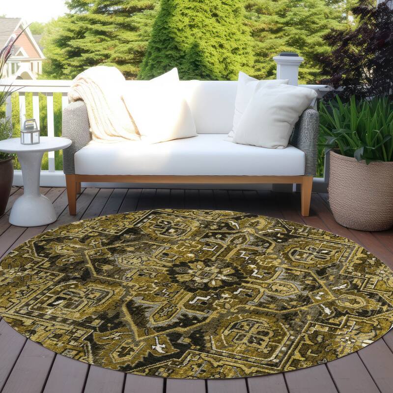 Alne Oriental Weather Resistant Classic Elegance Outdoor Rug